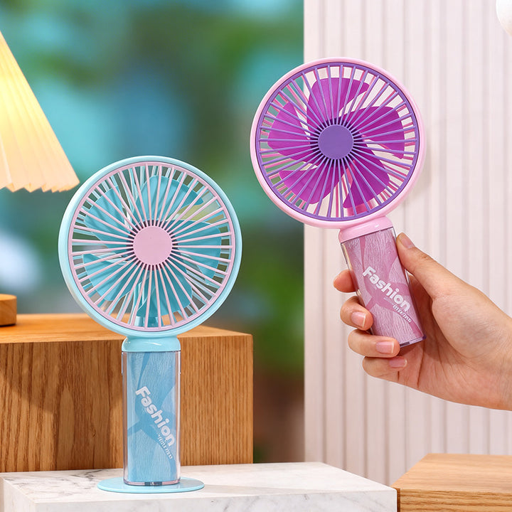 Women portable hand fan with flexible tilt mechanism and stylish heart design Bowlift