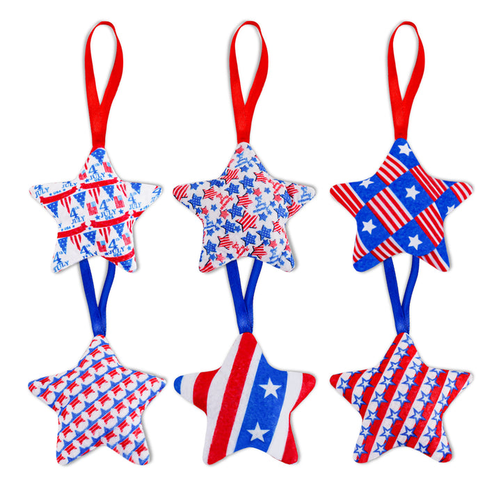 Unisex star-shaped hanging decoration made of soft felt with US flag pattern Bowlift