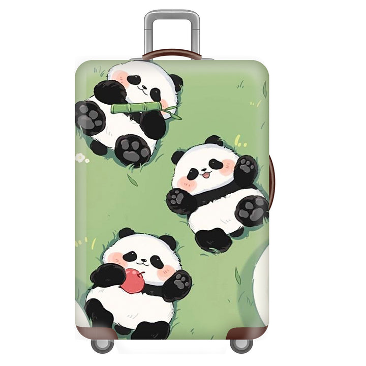 Unisex non-elastic suitcase cover for hard shell trolley with cute panda design, stretch protective cover with handle and wheel openings Bowlift