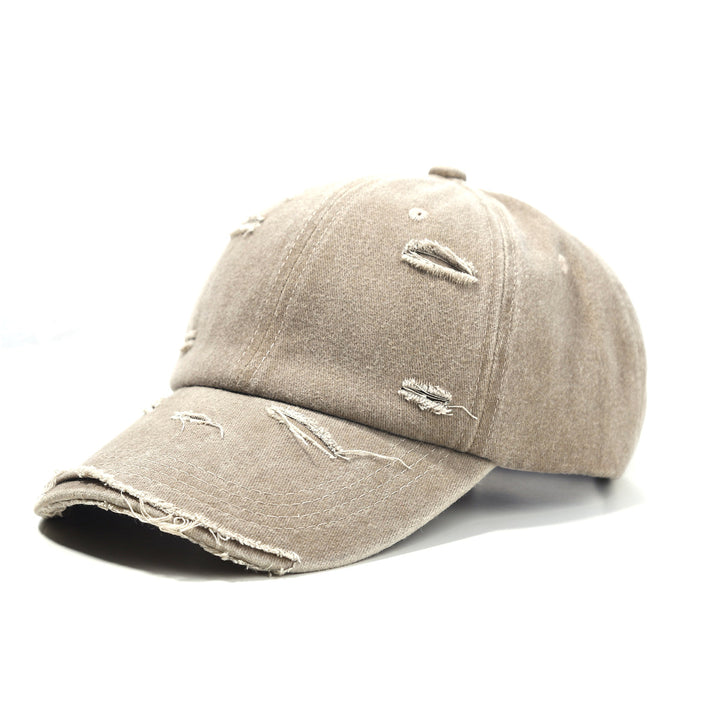Women's washed baseball cap with destroyed look Bowlift