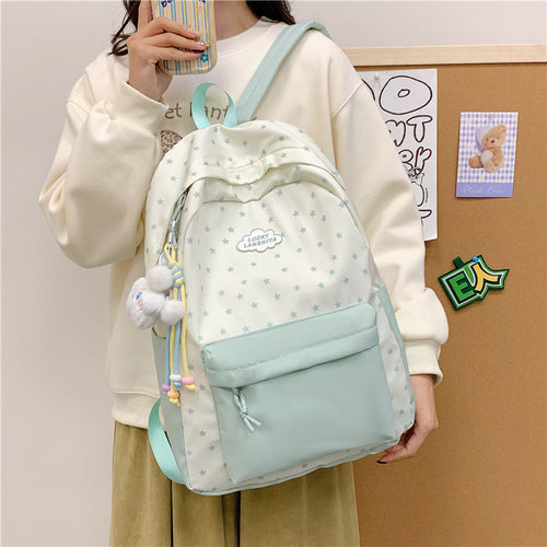 Star Patterned Casual Backpack Bowlift