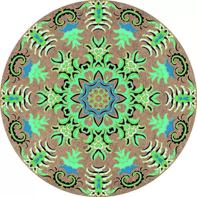 Circular Vintage Floral Area Rug Bowlift
