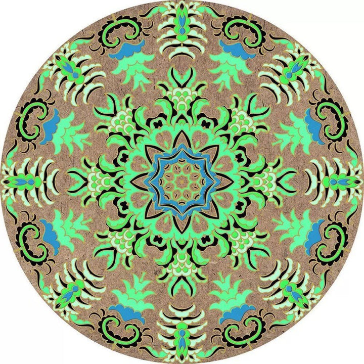 Circular Vintage Floral Area Rug Bowlift