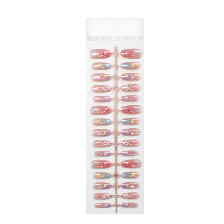 Colorful Patterned Press-On Nail Art Set Bowlift