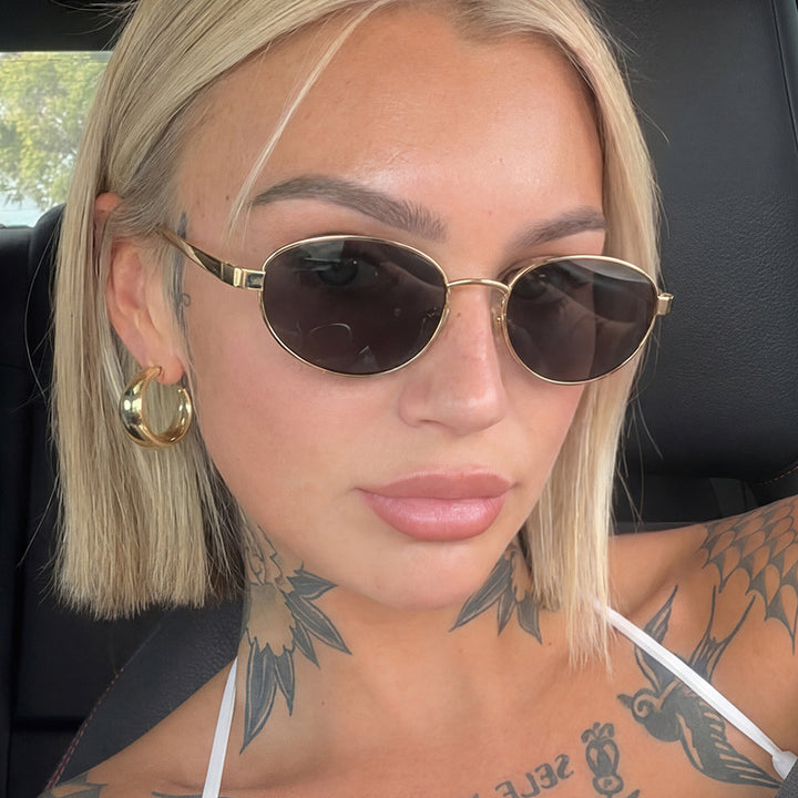 Women's fashionable sunglasses with narrow metal frame Bowlift