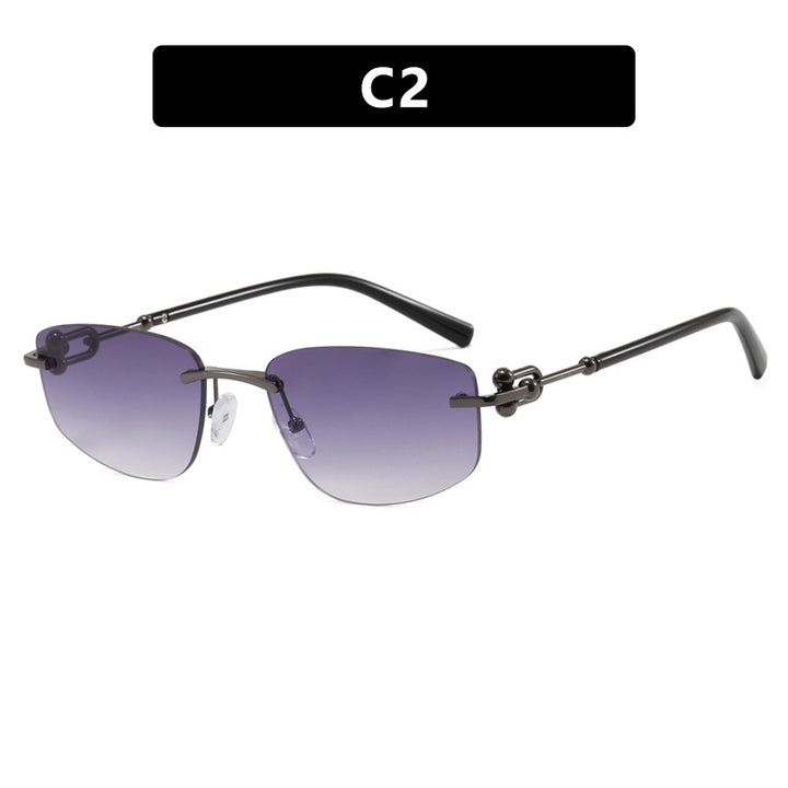 Ladies elegant semi-rimless glasses with luxurious metal frame and transparent lenses Bowlift
