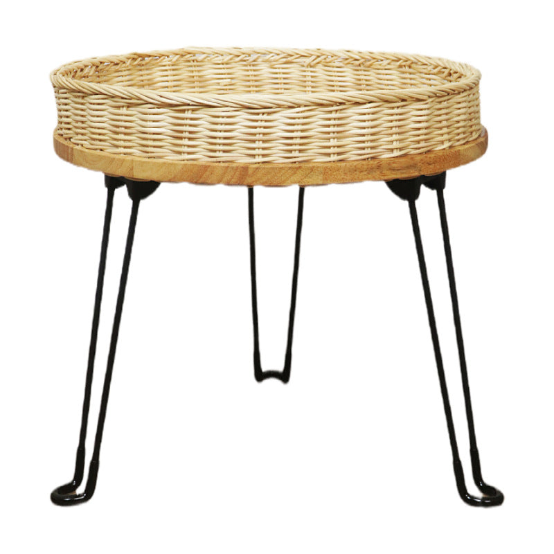 Woven Round Storage Table Bowlift