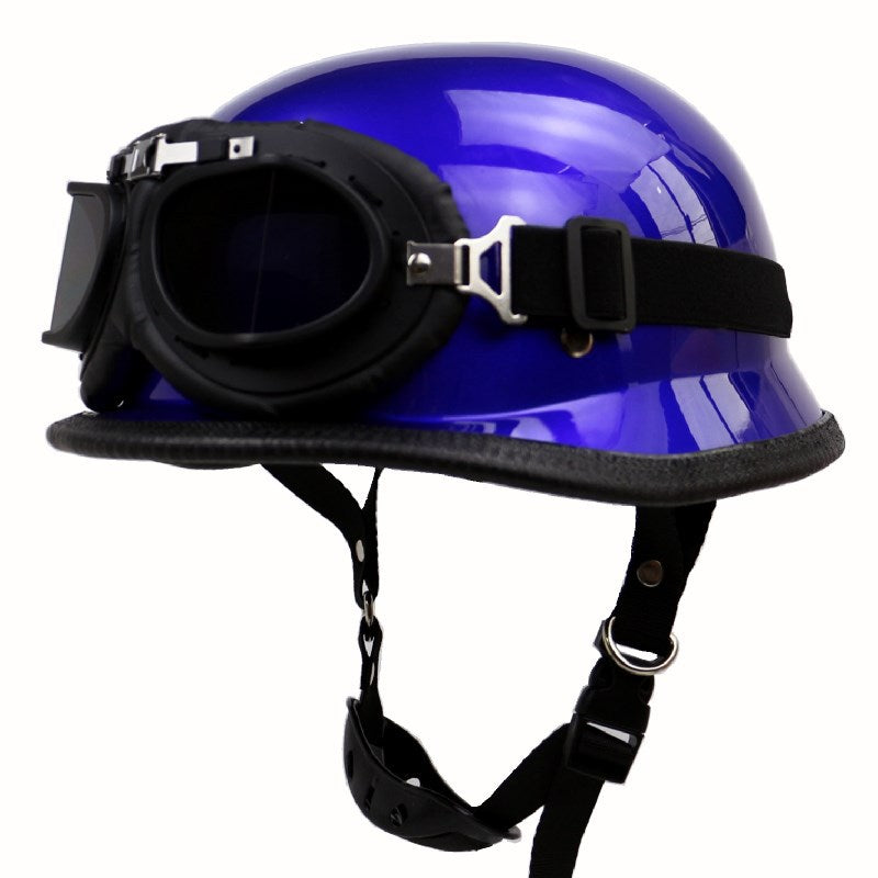 Vintage Motorcycle Helmet with Protective Goggles Bowlift