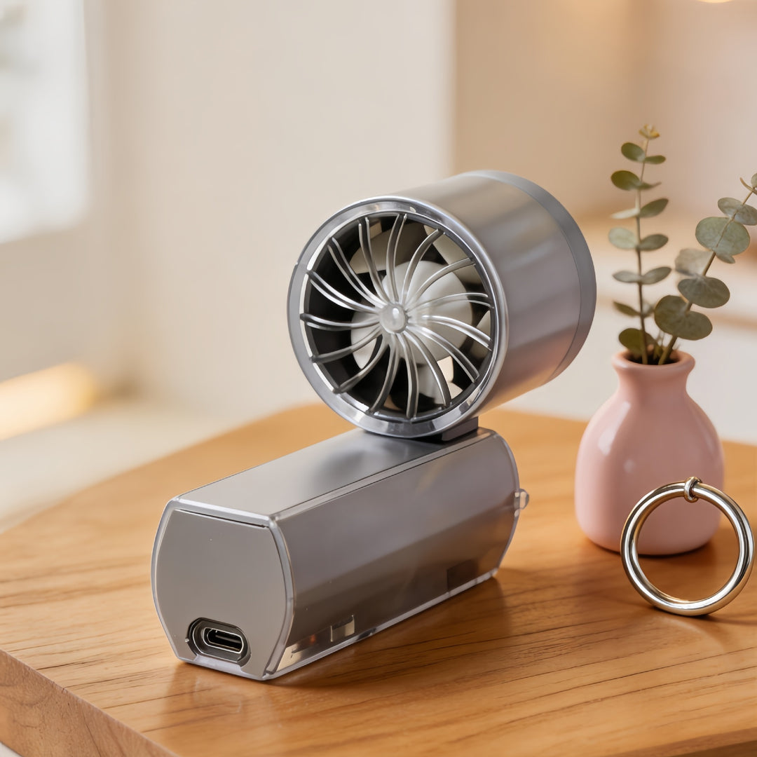 Ladies portable hand fan with USB connection and LED lighting Bowlift