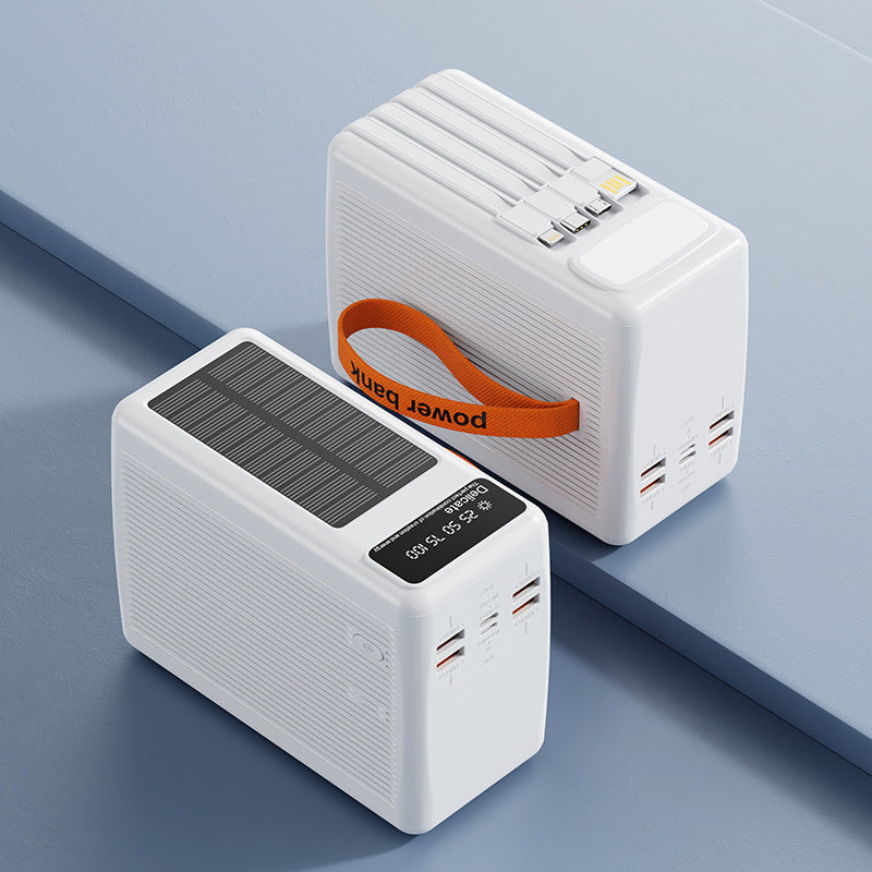 Solar Power Bank with Multifunctional USB Connections and Digital Charge Level Indicator Bowlift