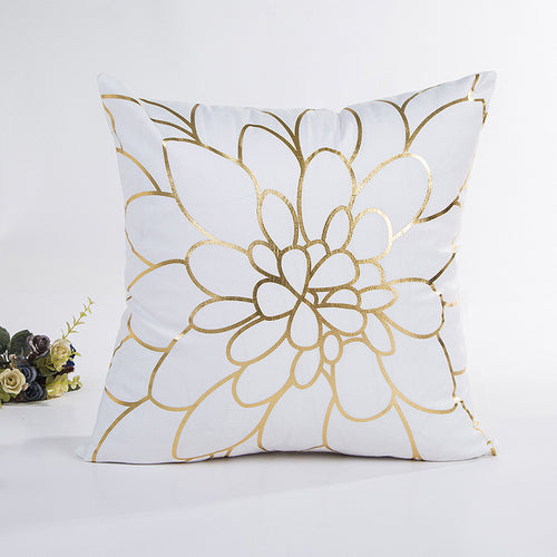 Elegant Floral Foil Print Cushion