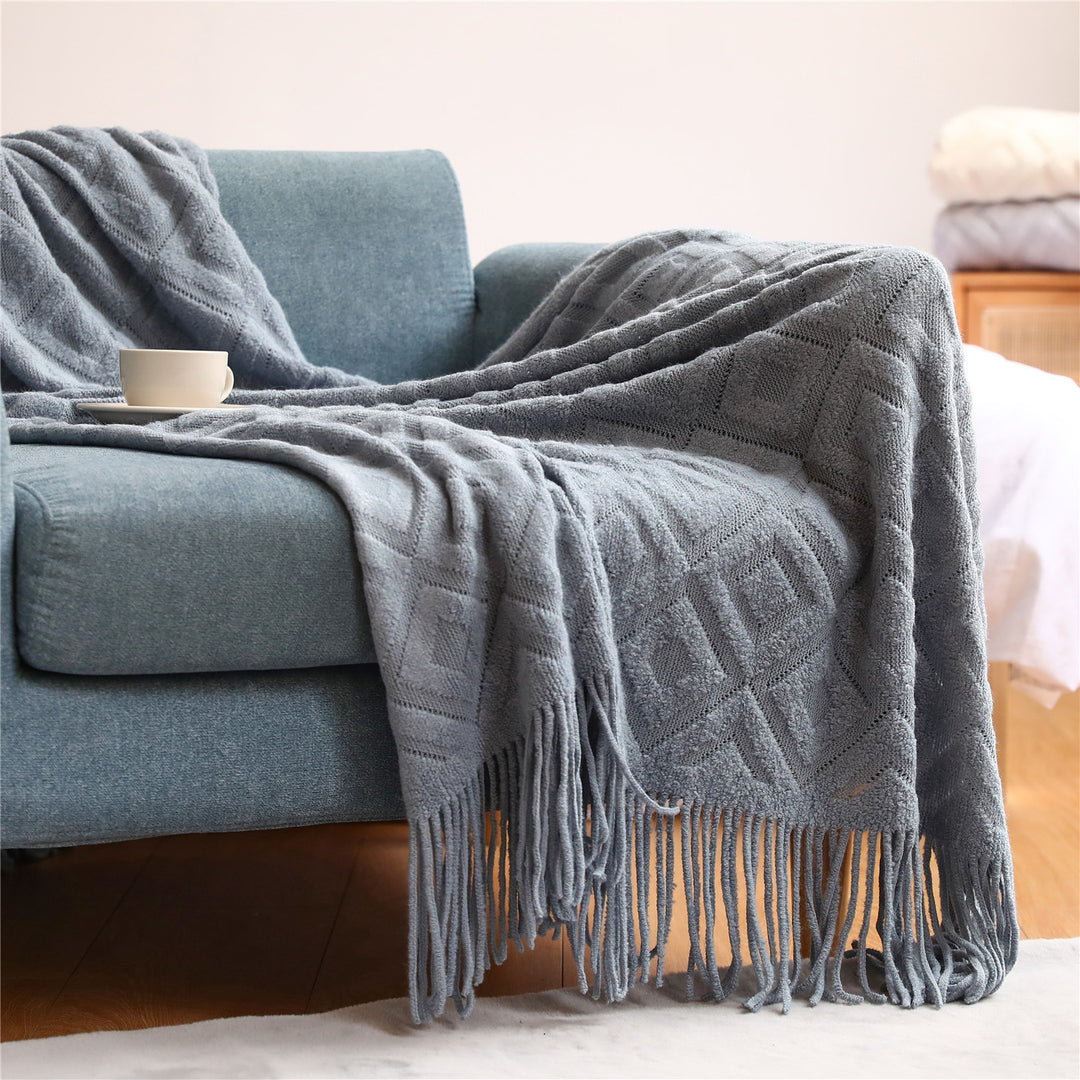 Cozy Decorative Woven Throw Blanket Bowlift