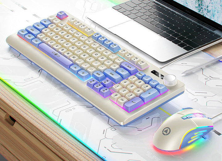 Retro RGB Mechanical Keyboard and Optical Gaming Mouse Set Bowlift