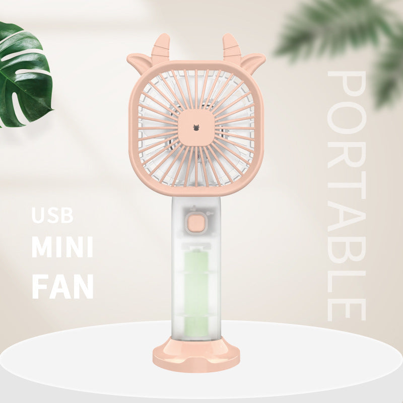Portable Mini Fan with Spray Mist Bowlift