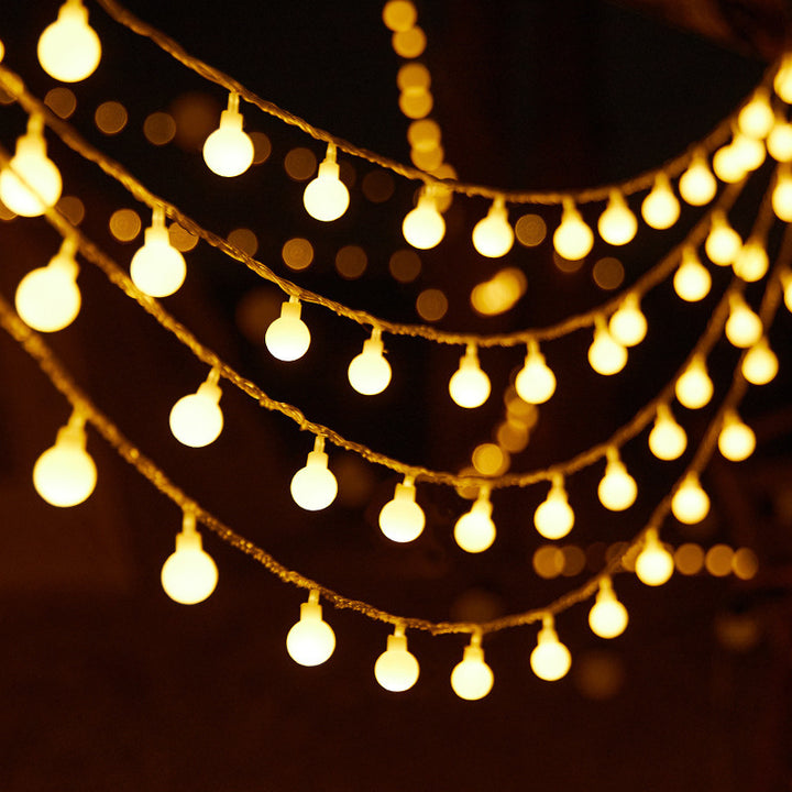 Decorative Outdoor LED Star And Globe String Lights Weather-Resistant Versatile Hanging Garland Bowlift