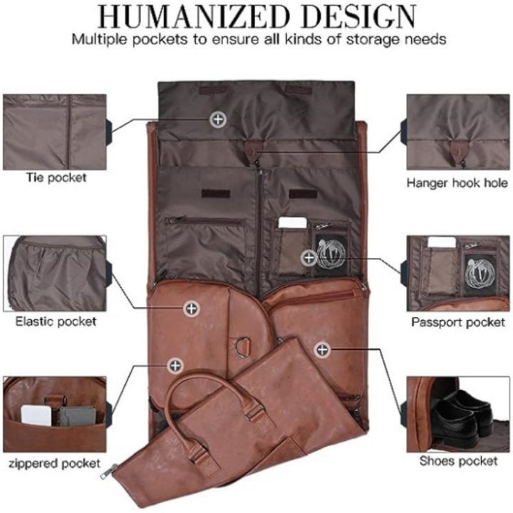 Premium Leather Weekender Duffle Bag Bowlift
