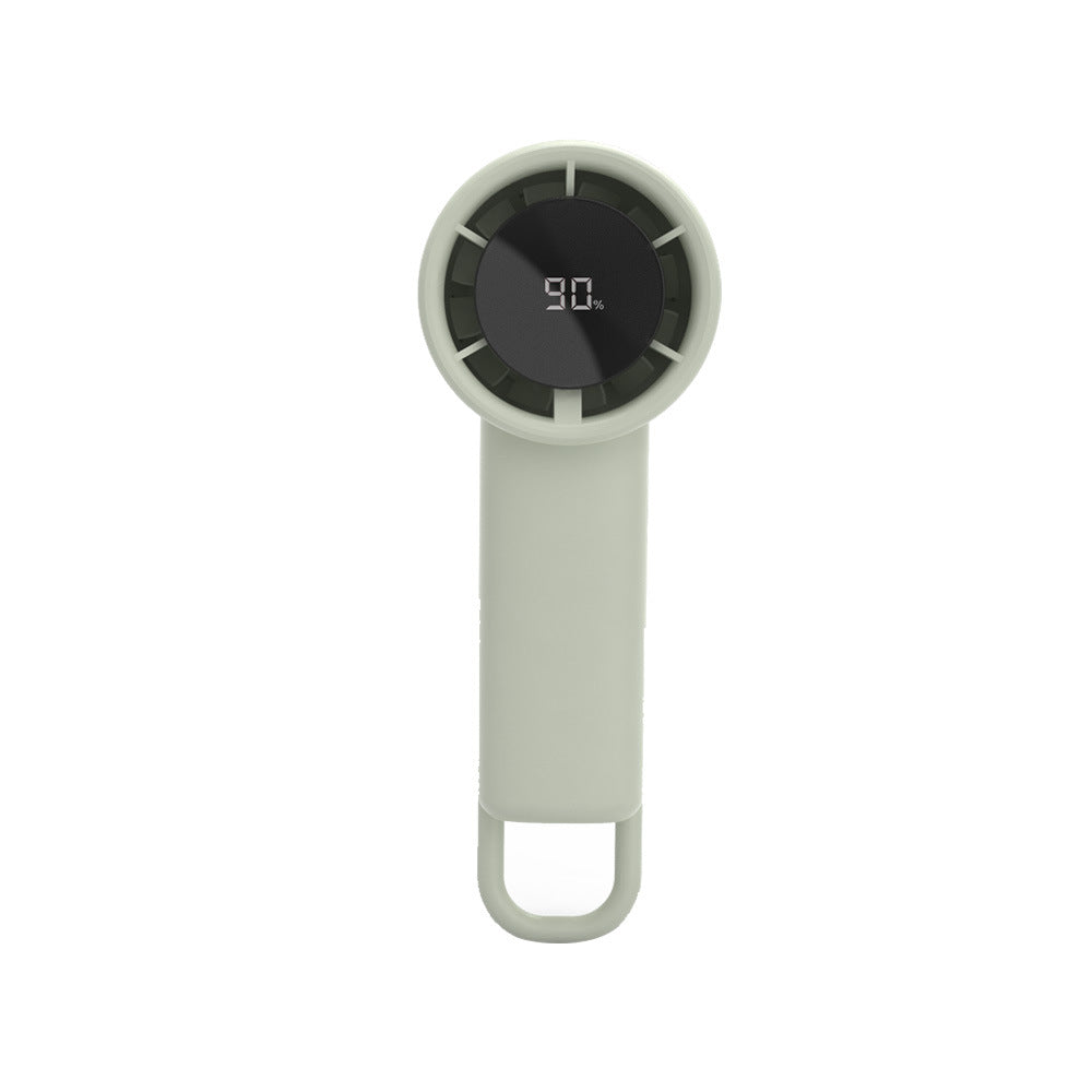 Unisex nan compact wireless hand fan with digital LED battery indicator and loop holder Bowlift