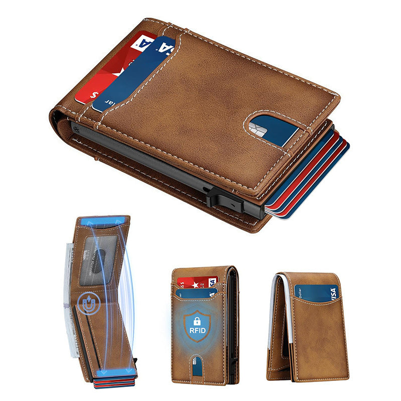 Slim RFID Protection Leather Wallet Bowlift