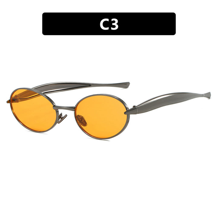 Women's fashionable sunglasses with oval frame and sparkling details Bowlift