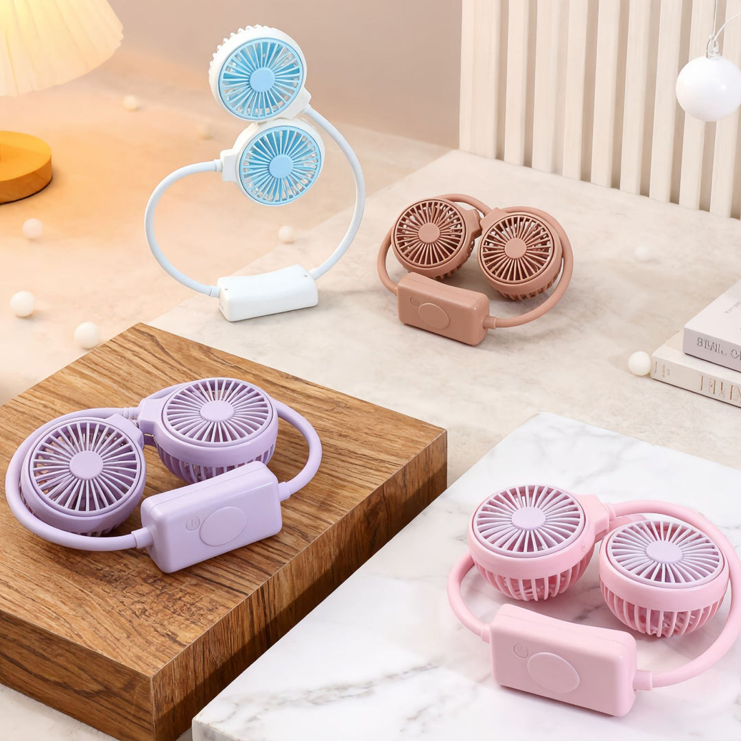 Women's Portable Neck Fan with Dual Vent Technology Bowlift