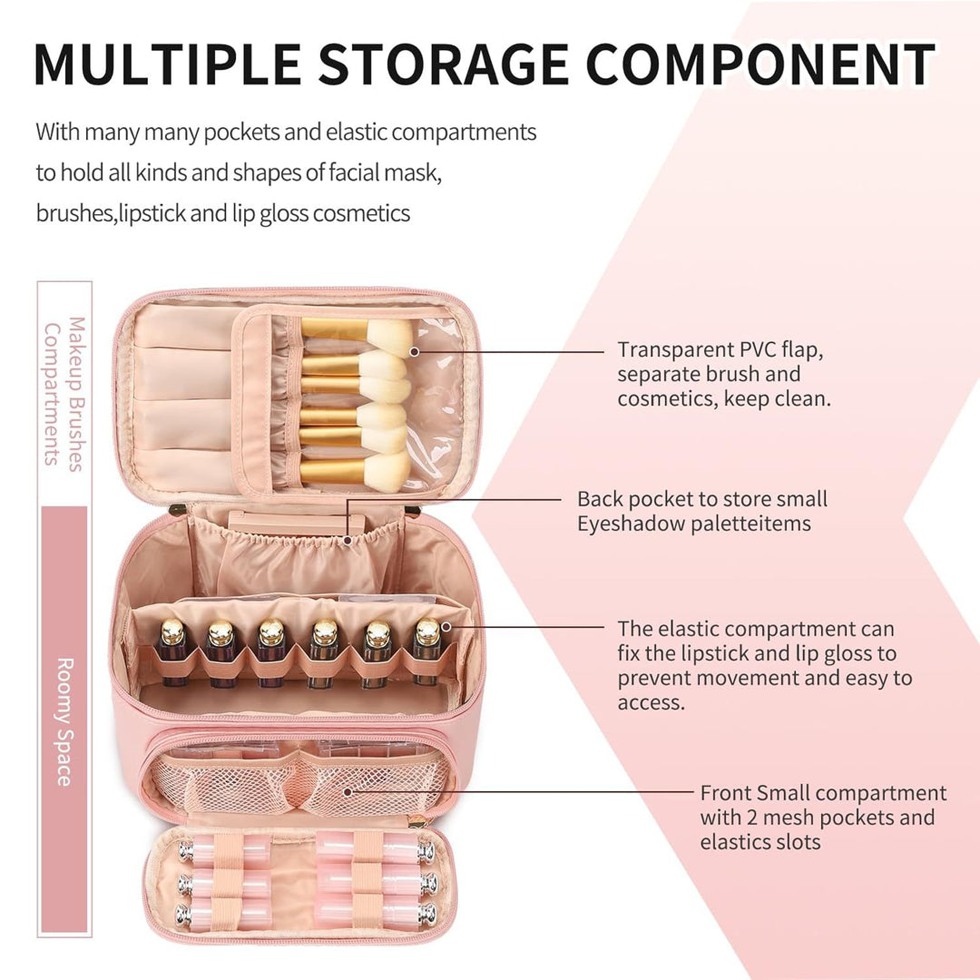 Cosmetic Organizer with Compartments and Mirror Bowlift