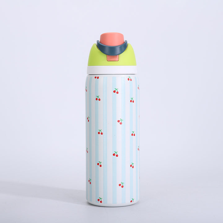 Vacuum-Insulated Stainless Steel Bottle With One-Touch Flip Lid And Integrated Carry Loop