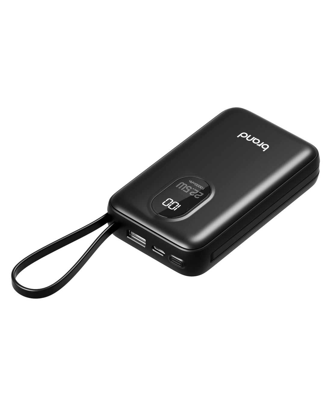 Portable Power Bank with Digital Charge Indicator and Intelligent Charging Port Bowlift