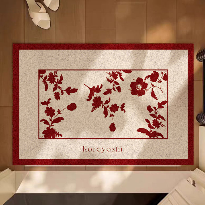 Elegant Floral-Patterned Entryway Mat