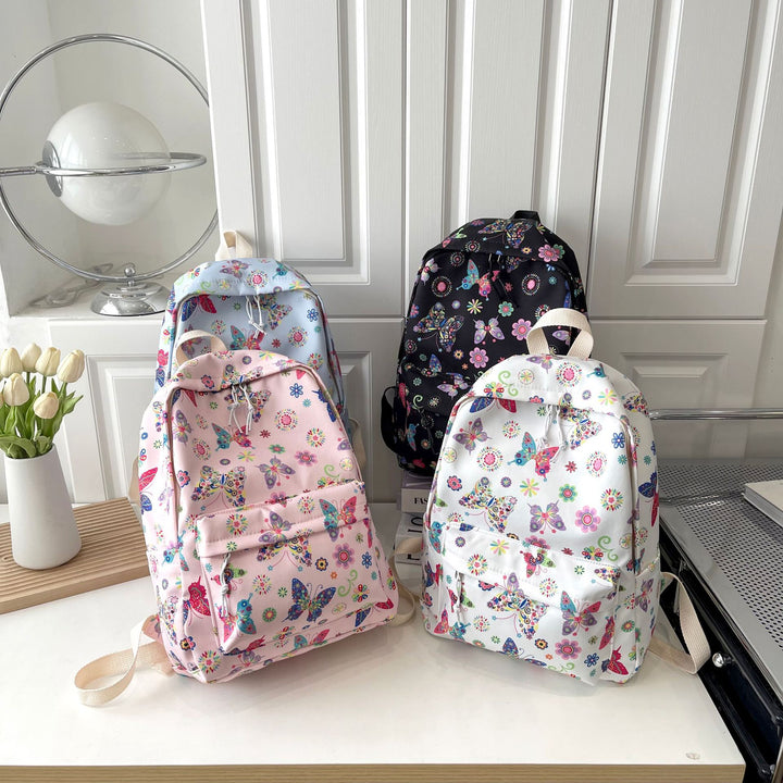 Butterfly Print Casual Backpack Bowlift