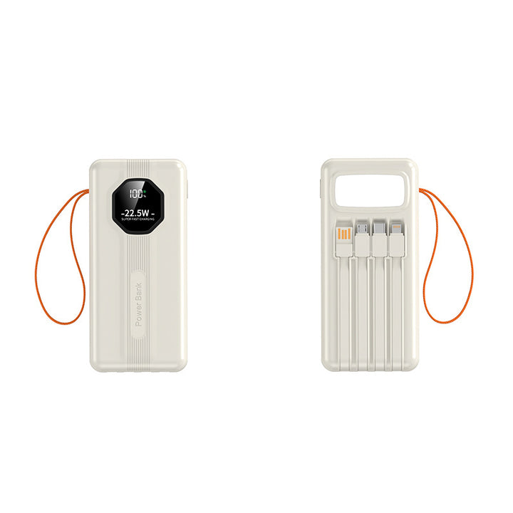 Portable power bank with integrated charging cables and intelligent fast charging function Bowlift