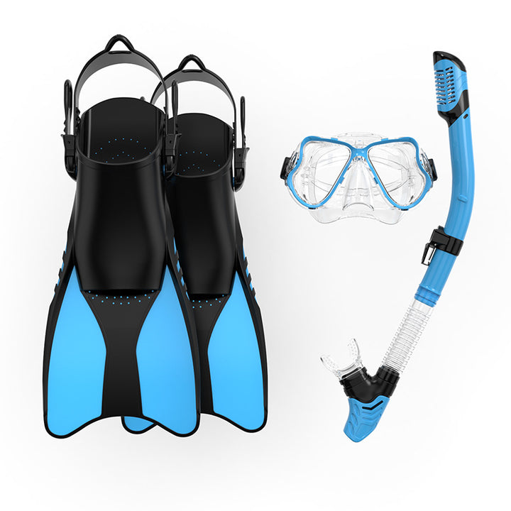 Premium Snorkel Set with Ergonomic Fins and Clear Dive Mask Bowlift