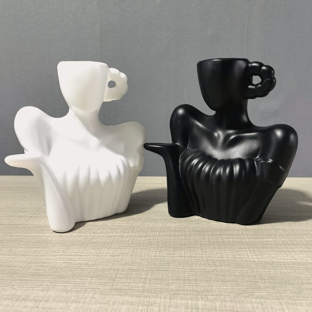 Decorative Lady Figure Watering Can Bowlift
