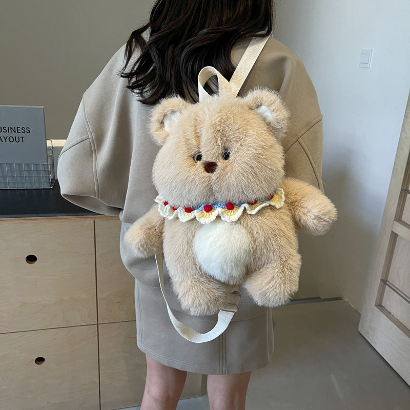 Plush Bear Backpack with Practical Carrying Handles Bowlift