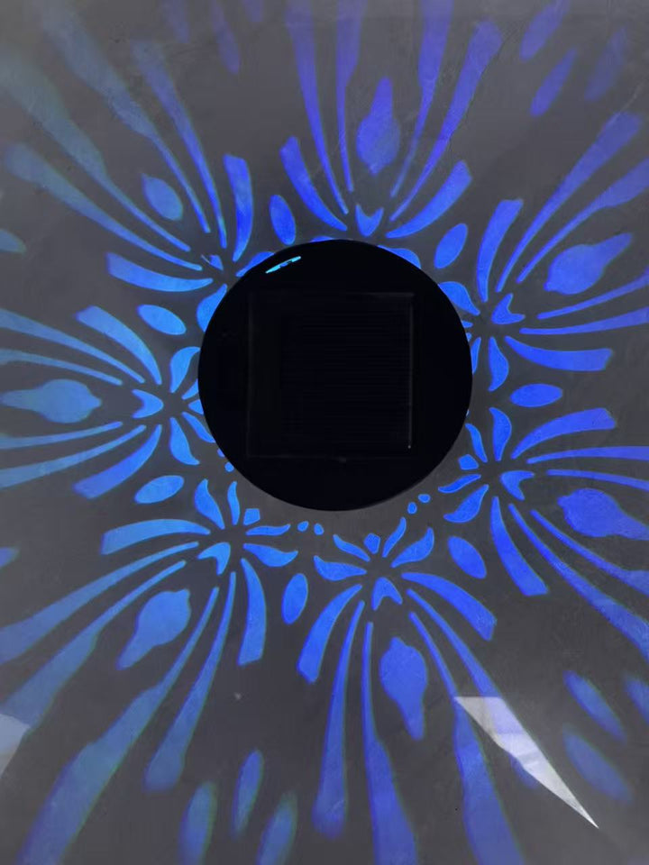 Solar Projection Garden Light With Decorative Floral Pattern And Dusk-To-Dawn Sensor Bowlift
