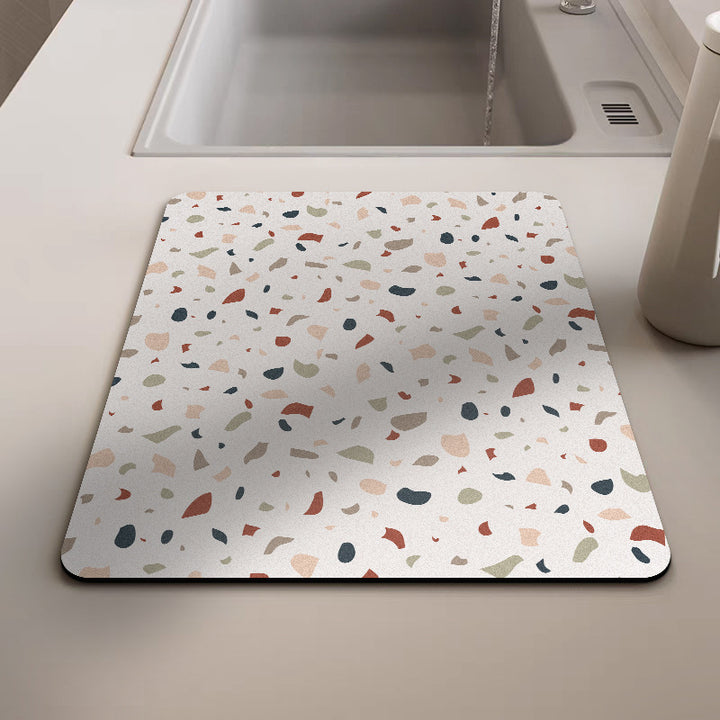 Artistic Terrazzo-Pattern Kitchen Mat Bowlift