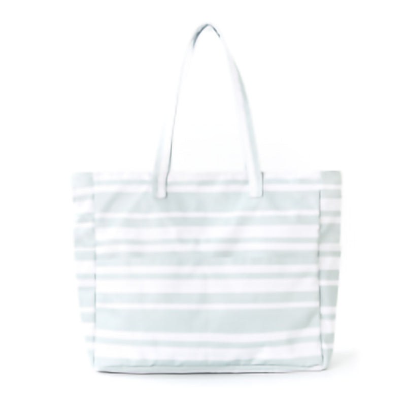Spacious and Stylish Shopping Bag with Striped Pattern Bowlift