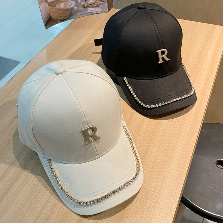 Women's Studded Rhinestone Baseball Cap Bowlift