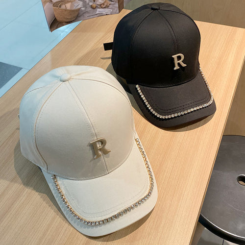 Women's Studded Rhinestone Baseball Cap Bowlift