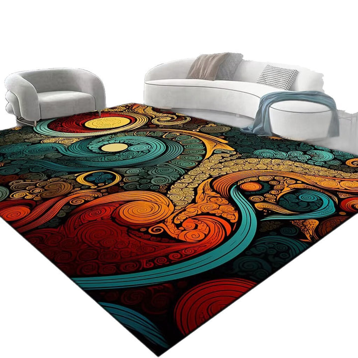Abstract Swirl Area Rug Bowlift
