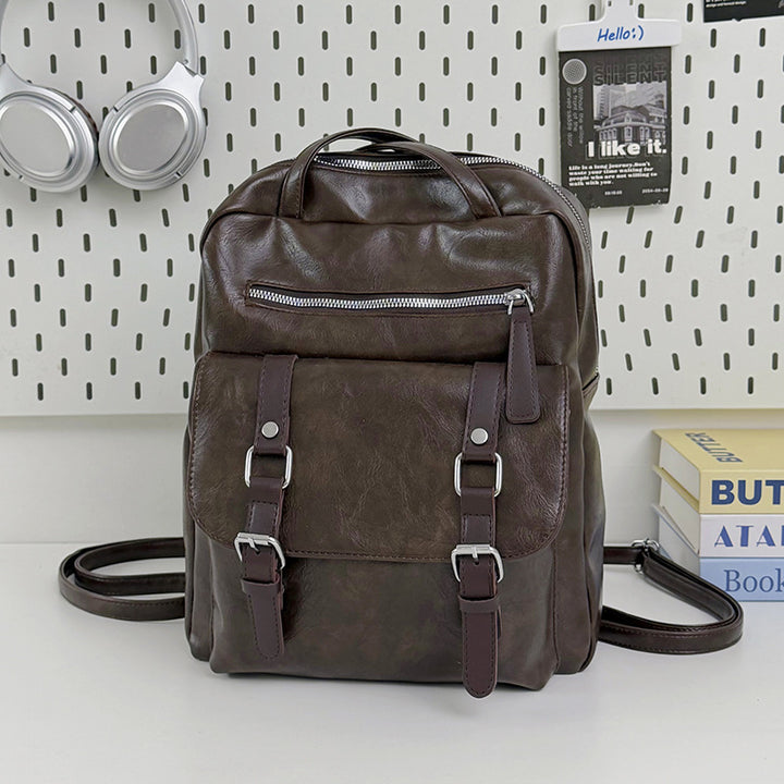Casual Leather School Backpack