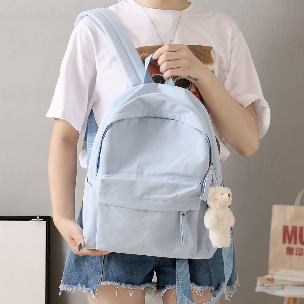 Casual Backpack with Plush Keychain Bowlift