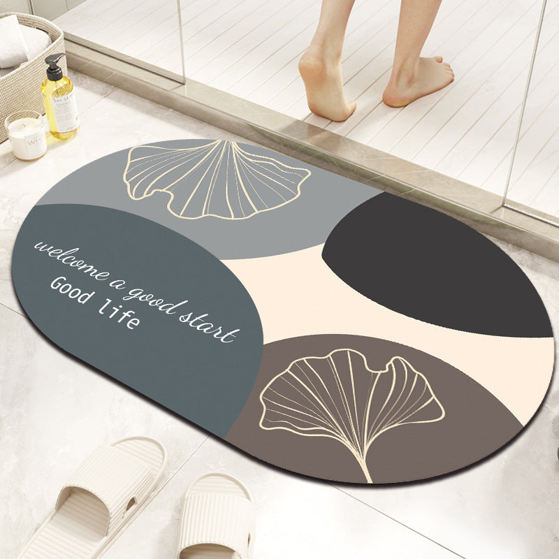 Elegant Marble-Themed Bath Mat Bowlift