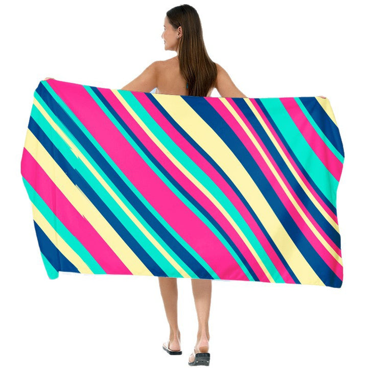 Beach towel with vibrant gradient color and stylish striped design Bowlift