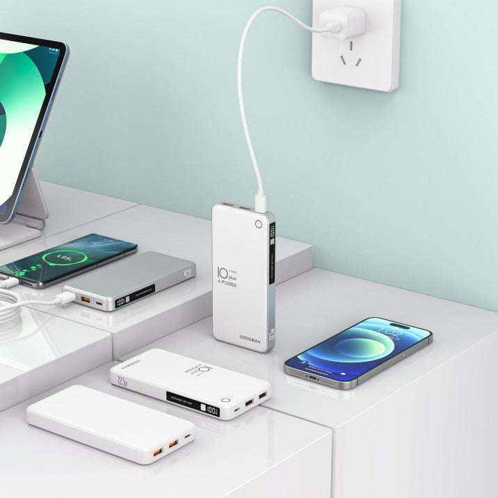 Portable power bank with intelligent LCD display and fast charging function Bowlift