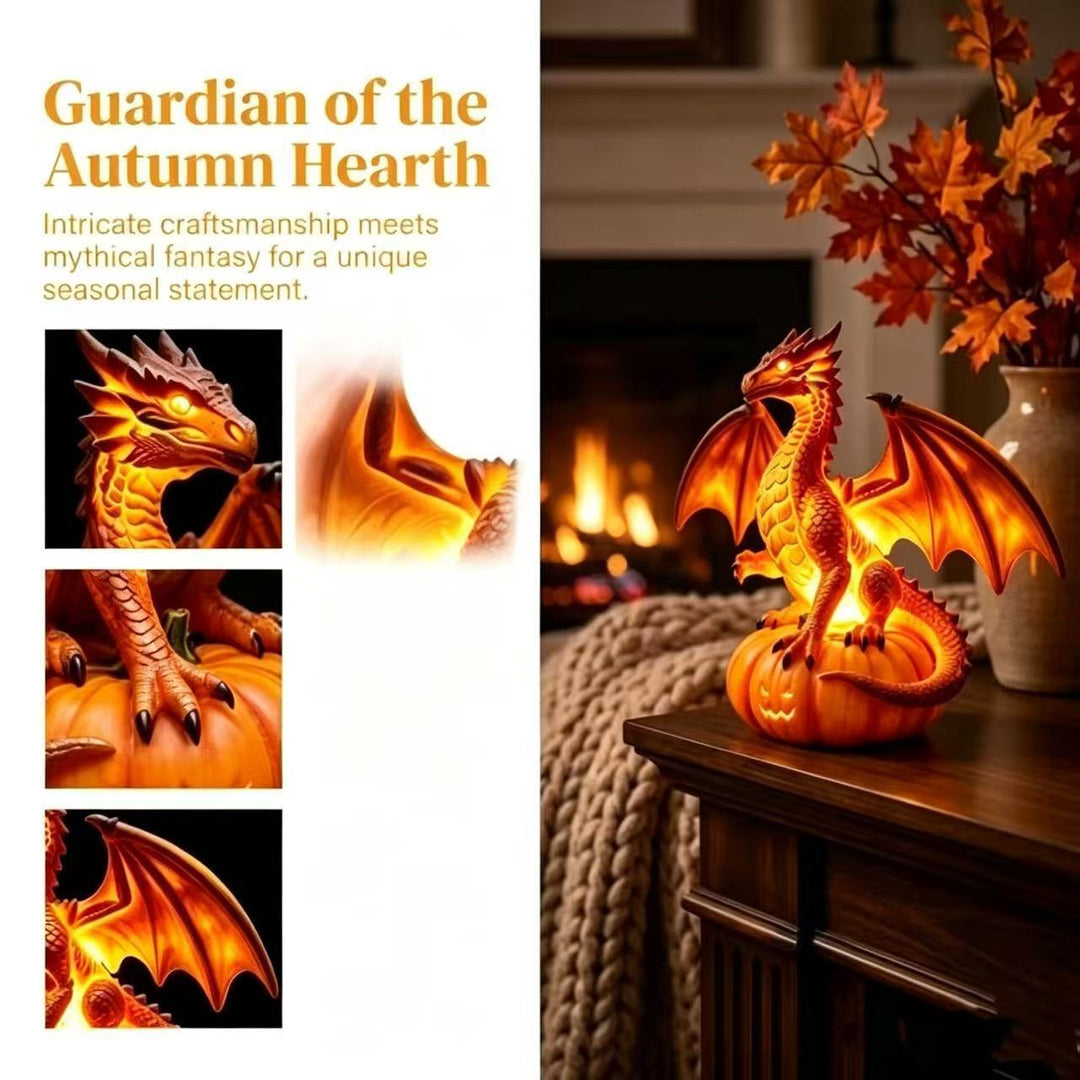 Decorative dragon on pumpkin lamp Bowlift