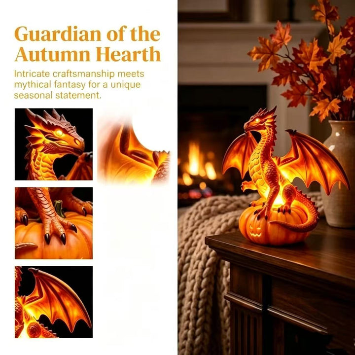 Decorative dragon on pumpkin lamp Bowlift