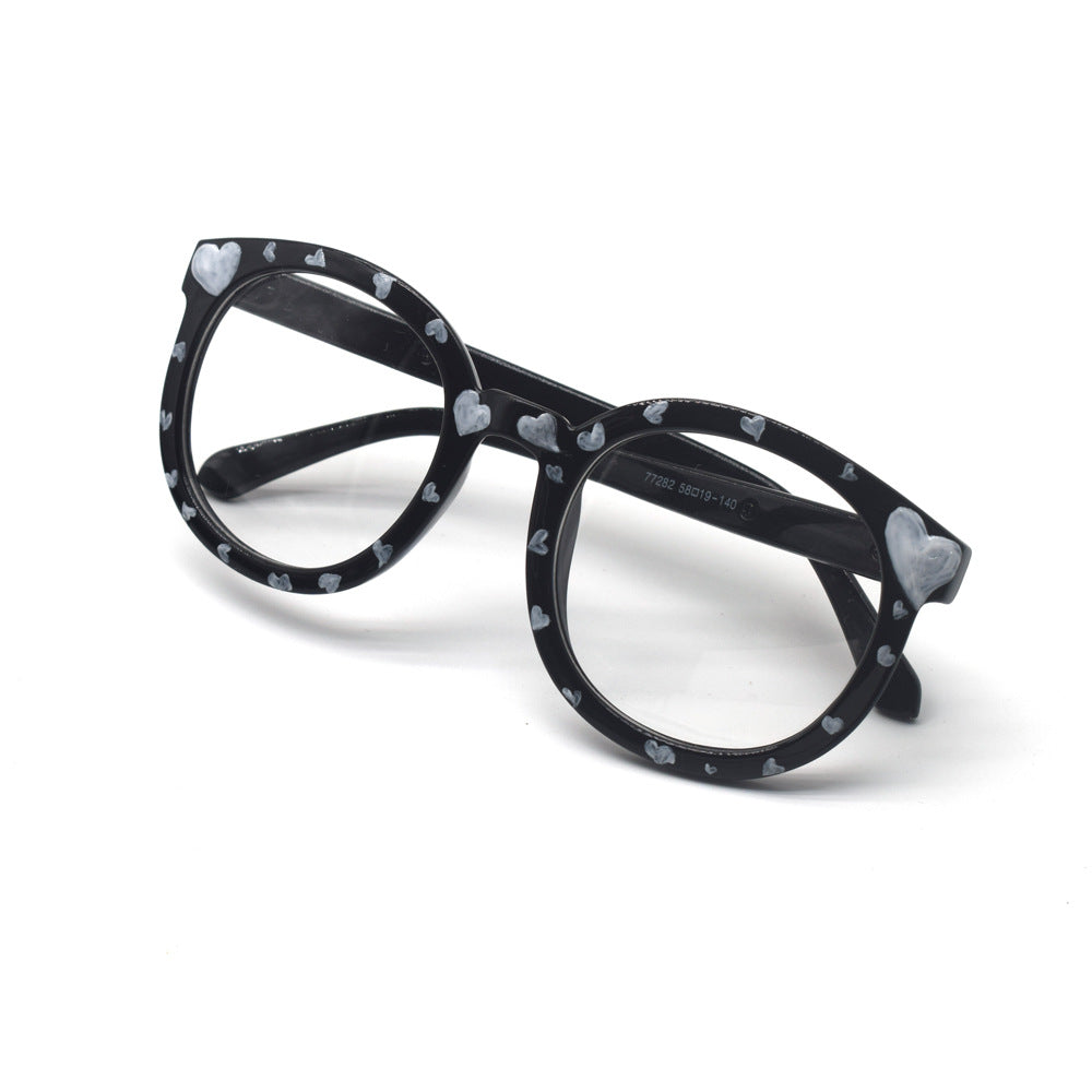 Trendy Heart-Printed Cat-Eye Glasses Bowlift