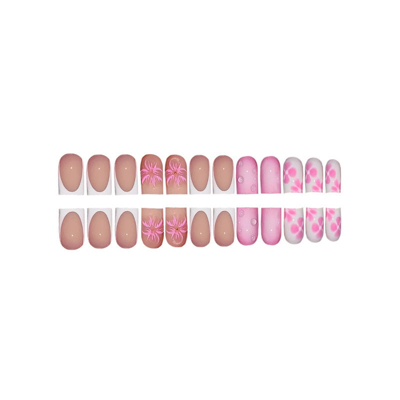 Floral Design Press-On Nail Art Extensions Bowlift
