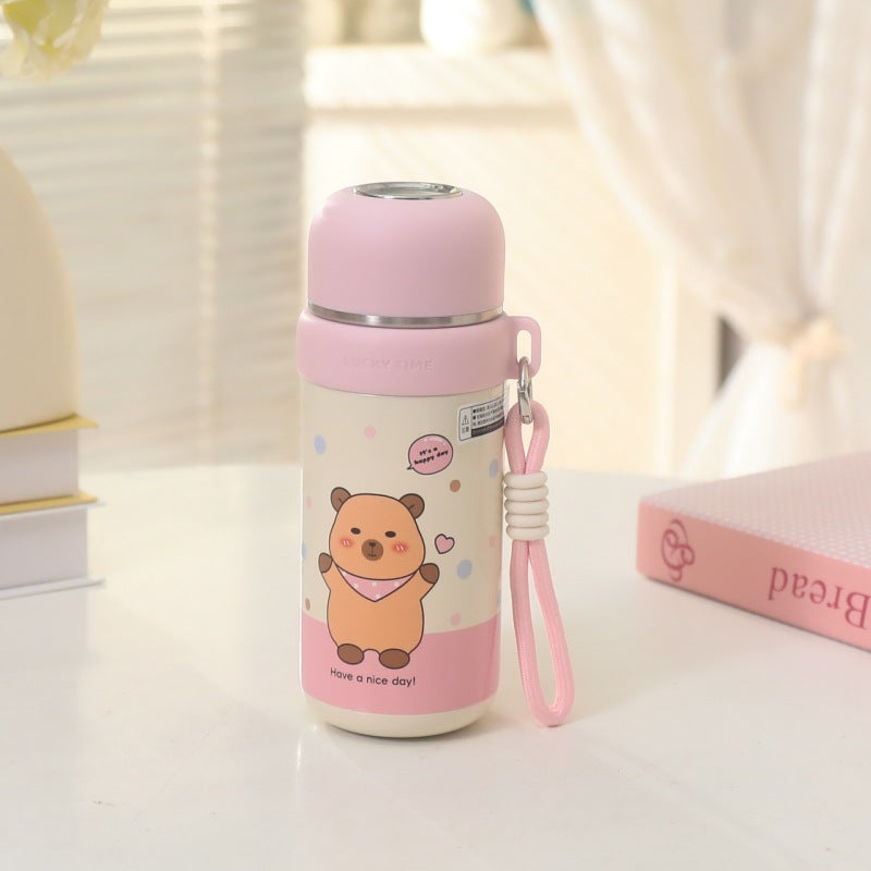 Women's Insulated Thermos Bottle with Fun Bear Design Bowlift