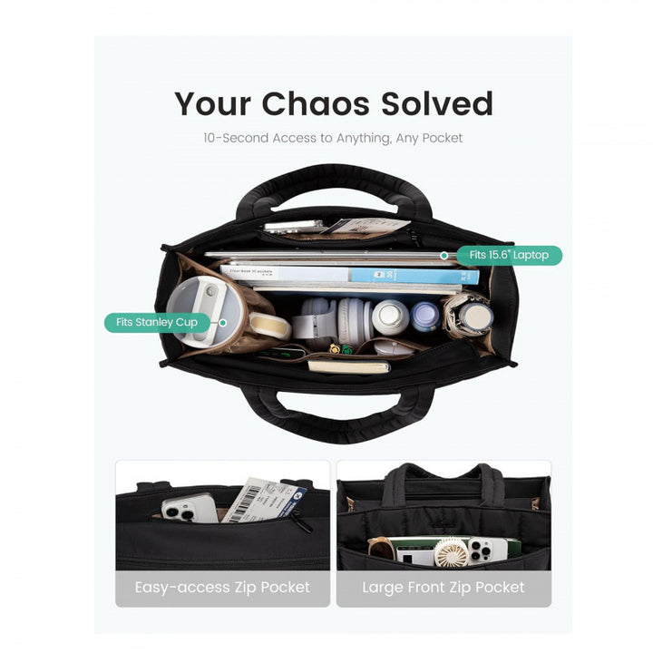 Stylish and Padded Tote Bag with Removable Interior Pocket Bowlift